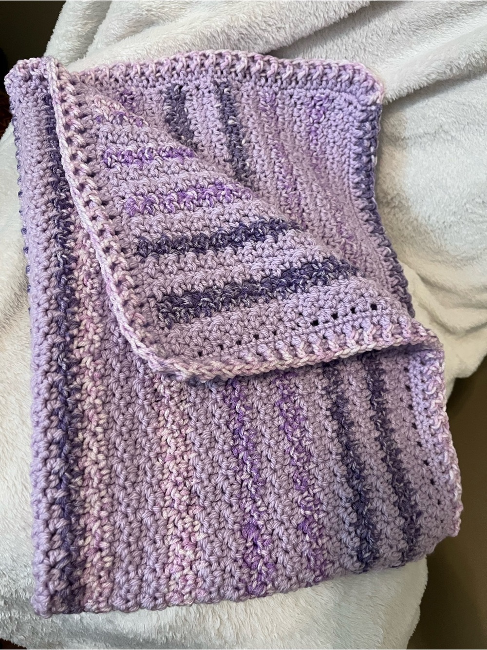 Handmade Lavender Crochet Throw
